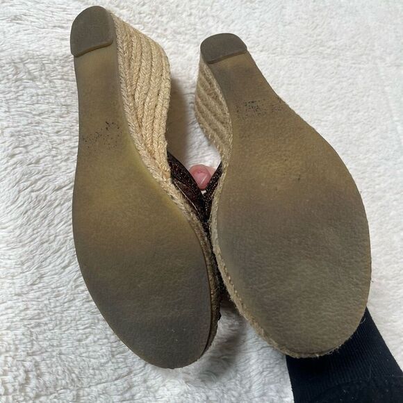 Vintage Y2K Yellow Box Beaded Sequin Kina Espadrilles Sandals - Picture 3 of 4